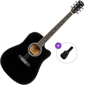 Pasadena PDC-10E Basic SET Black Elektro-akusticna dreadnought