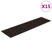 Vidaxl Preproge za stopnice samolepilne 15 kosov 76x20 cm temno rjave pravokotne