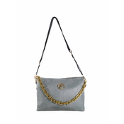 Grey womens messenger bag with chain