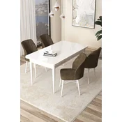 Hanah Home Set Trpezarijski sto i 4 stolice Arp, Braon-beli
