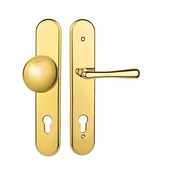 Varnostna armatura TWIN DAVID ELEGANT HTSI 4500 (A), ročaj desno/ročaj, Odprtina za cilindrični vložek PZ, Twin A (polirana medenina), 92 mm