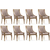 Casa Padrino luxury baroque dining chair set of 8 gray/gold - Baroque style kitchen chairs - Magnificent luxury dining room furniture in the Baroque style - Baroque dining room furniture