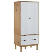 Vidaxl Garderobna omara OTTA rjava in bela 76,5x53x172 cm borovina