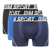 DIM SPORT MICROFIBRE BOXER 3x - Mens sports boxer briefs 3 pcs - black - blue