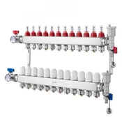 VEVOR Razdelilnik za sevalno ogrevanje 12 vej 780x370x110 mm nerjaveče jeklo