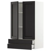 METOD / MAXIMERA Zidni ormaric s 2 vrata/2 fioke, bela/Lerhyttan crno bajcovano, 60x100 cm
