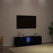 TV ormaric s LED svjetlima crni hrast 120x30x36 cm inženjerski drvo