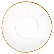 Northix Jedilni krožnik plitek steklen zlati 28 cm