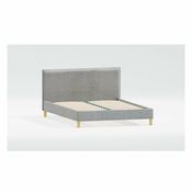 Sivi tapecirani bracni krevet s podnicom 200x200 cm Tina – Ropez