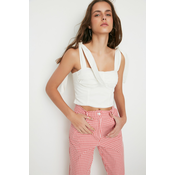 Womens Crop Top Trendyol Ecru