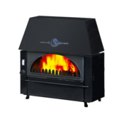 ALFA PLAM Kamin za etažno grejanje Rustikal Drvo/Ugalj, 14 kW, 40 m2 - 90 m2, Pozadi