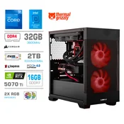 Računalnik MEGA MT S7X i7-12700K/RTX5070Ti/32GB/2TB-4.0/750W/Brez OS/črna RGB + Estetski napajalni kabli [Rdeča/Črna]