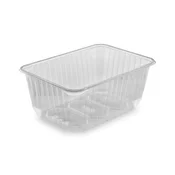 Pladenj (PP) kvadraten prozoren 186 x 133 mm 1200ml [50 kos]