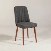 Hanah Home Vina Sandalye Anthracite Walnut Stolica, Siva