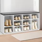 Songmics Čevlji klop 30x104x48 cm bela siva