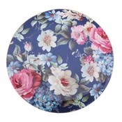 Altom Talerz deserowy ceramiczny niebieski w kwiatki róże 20 cm 1szt Róża