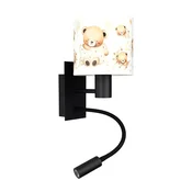 Brilagi - LED fleksibilna lampa BOBO 1xE27/25W/230V + LED/3W crna/bela/sa motivom medvedica