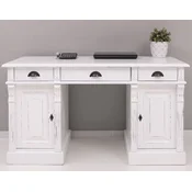 Casa Padrino country style shabby chic desk antique white 140 x 70 x H. 78 cm - Solid wood office table in country style - Office furniture - Country style furniture - Shabby Chic furniture