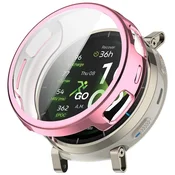 GS Ovitek 2 v 1 z zaščitnim steklom za Amazfit Active 3 Premium, roza