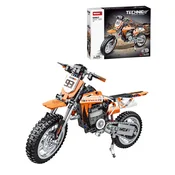WOMA Kocke motorno kolo Technic, velik realističen motokros model s premičnimi elementi, 434 kosov