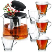 shumee Kozarci za kavo in čaj z vrčem in infuzerjem 250 ml/1,5 l, 7 kosov.