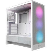 Kućište NZXT H5 Flow RGB, Mid tower, kaljeno staklo, bez napajanja, ATX, bijelo CC-H52FW-R1