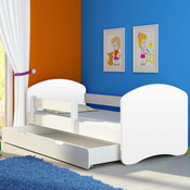 Dječji krevet ACMA II bez motiva, bočna bijela + ladica 180x80 cm