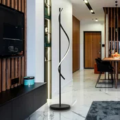 Schuller Valencia LED stoječa svetilka Boa, višina 170 cm, črna, kovinska - Dnevna soba/jedilnica - Sodobni - črna mat, opal - Aluminij