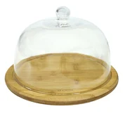 Cheese board, with glass cover, 24 cm - Zokura