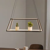 Lucande LED viseča svetilka Mensola, črna, aluminij, 75 cm - Dnevna soba/jedilnica - Sodobni