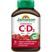 Jamieson vitamini C i D3 500 mg / 500 IU pastile s okusom trešnje 75 tableta