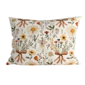 Polibombažni prevleka za vzglavnik FLORAL RIBBON POLY 70x90 cm, kremna