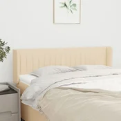 Vidaxl vidaXL Vzglavje postelje s krilci, kremne barve, 147x16x78/88 cm, blago