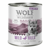 Varčno pakiranje Wolf of Wilderness Junior Free-Range Meat 24x800 g - Blue River - piščanec iz proste reje & losos