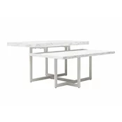 Klubska mizica CosmoLiving by Cosmopolitan 167 Bela, Beli marmor, 47x90x92cm, MDF plošča, Kotna