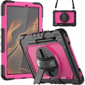 Oklepno ohišje z vrtljivim stojalom za Samsung Galaxy Tab S7/8 Pink