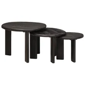 vidaXL Gnezditvene mize 3 pcs Bela Masiven les manga