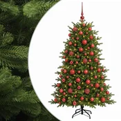 Vidaxl Umetna božična jelka z bučko 210 cm 300 LED Toplo bela
