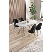 Hanah Home Trpezarijski set, 5 komada, Crni
