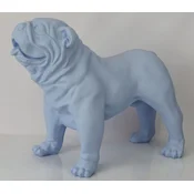 Casa Padrino luxury decorative figure bulldog dog light blue 85 x 45 x H. 74 cm - Resin decorative sculpture - Living room decoration - Luxury decorative animal figure