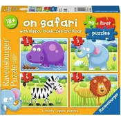 Ravensburger Moja prva sestavljanka: Na safariju 4 v 1 (2,3,4,5 kosov)
