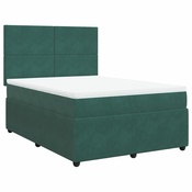 vidaXL vidaXL Box spring postelja z vzmetnico temno zelen 140x190 cm žamet, (21306751)
