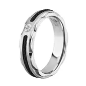Ženski lotus style steel rings sajla crni prsten od hirurškog Celika 54 ( ls1435-3/114 )