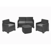 IPAE-PROGARDEN Baštenski set Como, sofa, 2 fotelje i sto, Antracit