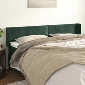 Vidaxl vidaXL Vzglavje s krilci temno zeleno 203x16x78/88 cm žamet