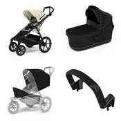 Mestni voziček Thule Urban Glide 4-wheel Soft beige + Bassinet Black SET 4in1