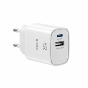 SWISSTEN Swissten Edge GaN 25W 1x USB-C PD, 1x USB-A 18W, bel