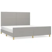 Vidaxl Posteljni okvir brez vzmetnice svetlo siv 180x200 cm tkanina