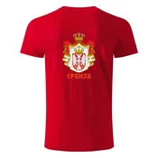 Suvenir Muška majica Grb Srbije, Štampa na zadnjoj strani, Crvena