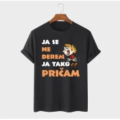 MAFIMI Muška majica Ja se ne derem ja tako pricam, Crna